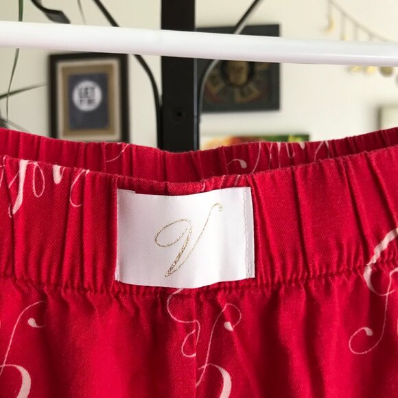 VICTORIA'S SECRET size XXL Red Love Cotton Modal Soft Pajama Pants Pockets - Picture 4 of 6